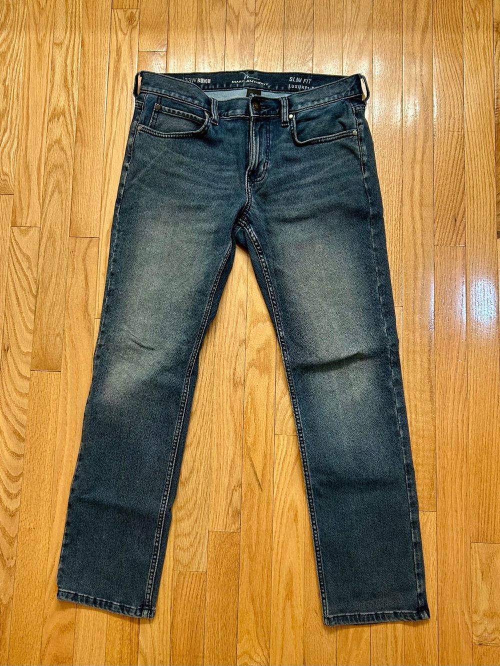 Marc Anthony Slim Straight Jeans in Dark Blue Wash